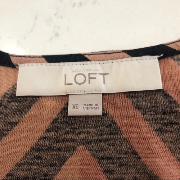 LOFT maxi dress Chevron brown, black& orange - Picture 11 of 13